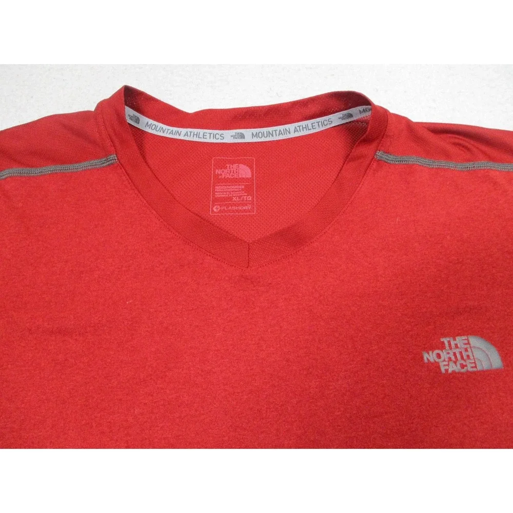 The North Face Shirt Mens‎ XL Red FlashDry Mountain Athletics V Neck Workout